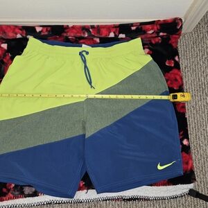 Nike Men's Colorblock Shorts - Blue, Green, Yellow